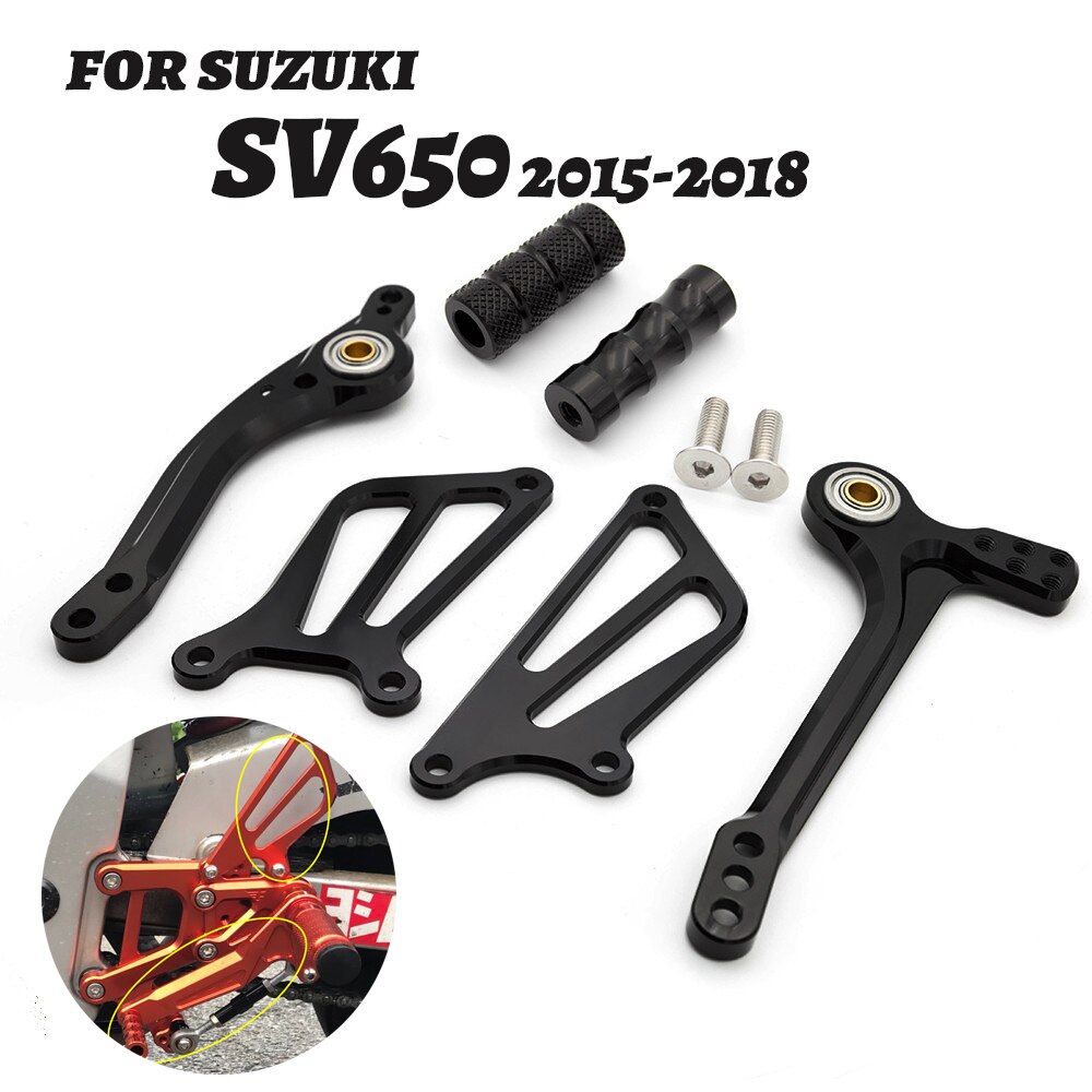 Für Suzuki SV650 SV650S SV 650 Aluminium Motorrad Fußrastenanlage Fußstütze Fußrasten Brems Getriebe Schicht-Schalthebel + flüGel