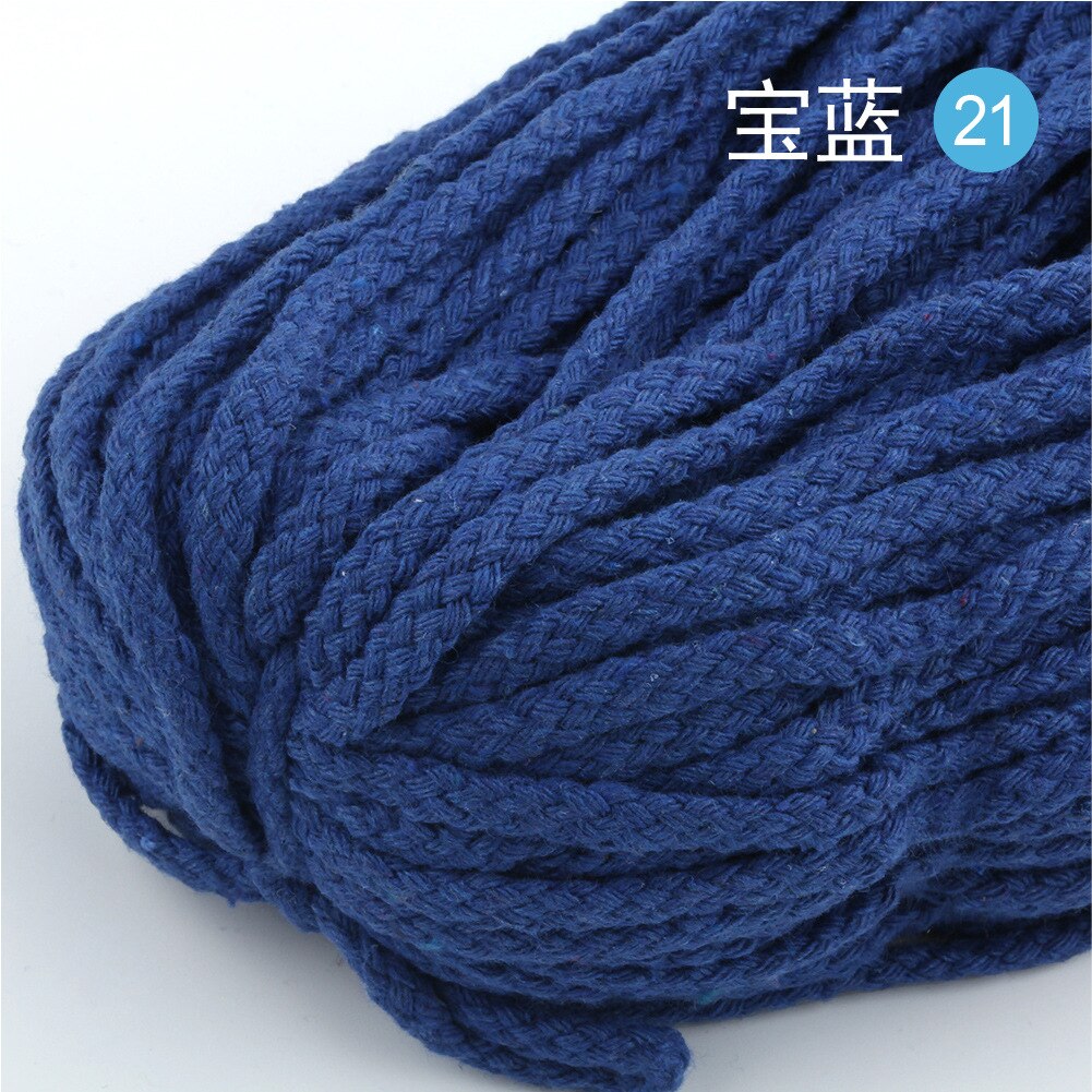 10Yards 5Mm Gekleurde Twisted Cord Touw 100% Katoenen Touw Cords Craft Decoratieve Twisted Diy Handgemaakte Tas Trekkoord Accessoires