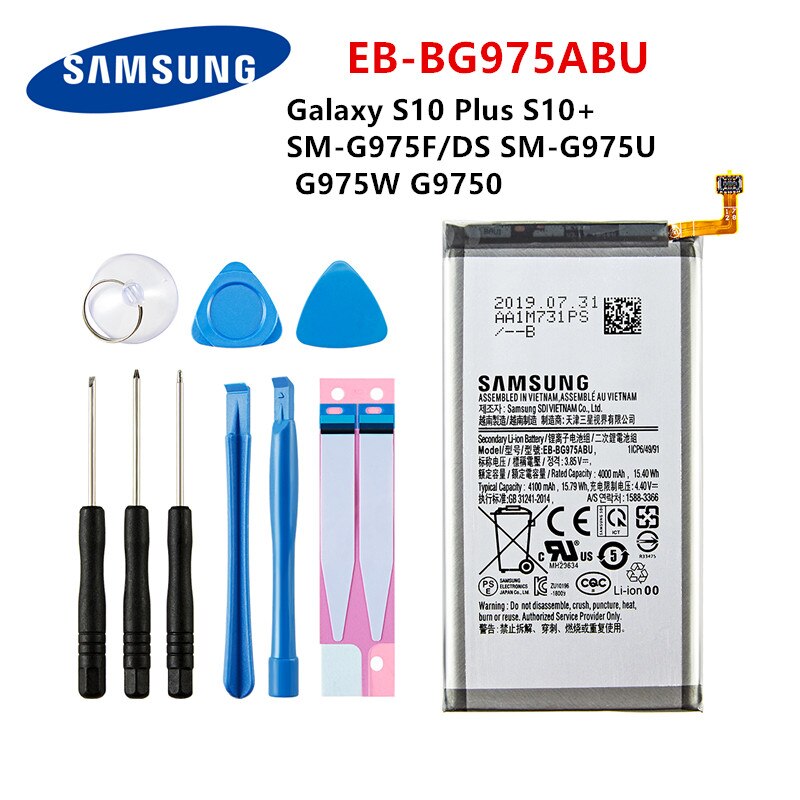 SAMSUNG Orginal battery For Samsung Galaxy S6 S6 Edge/Plus S7 S7 Edge S8 S8 Plus+ S9 S9 Plus S10 S10E S10 Plus J5 Pro J7 Pro: EB-BG975ABU For S10P