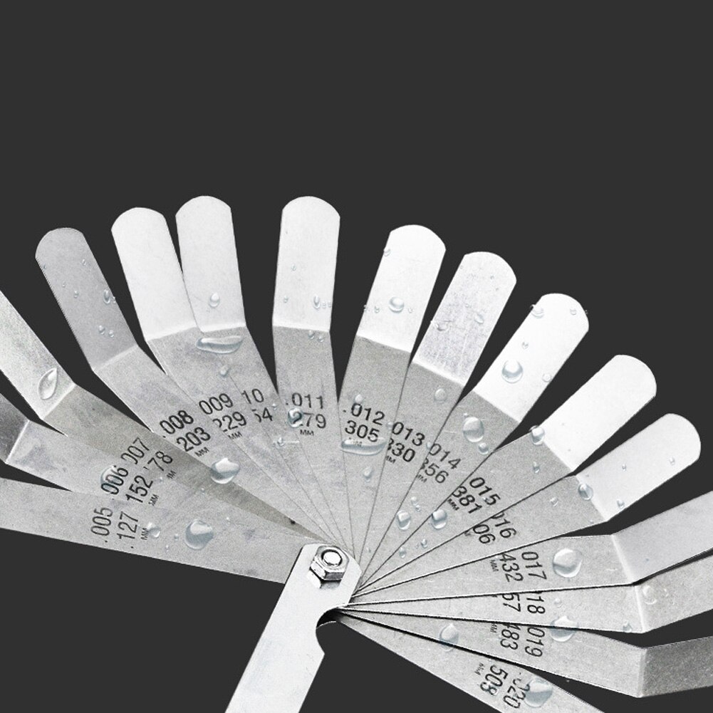 16 Blades Foldable Gauge Metric Imperial Automobile Feeler Filler Stainless Steel Measurement Tool Useful Manufacturing