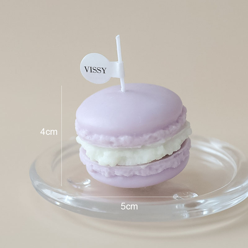 Velas perfumadas de cera hechas a mano para decoración de dormitorio, macarrones, accesorios para fiestas, de cumpleaños: Morado