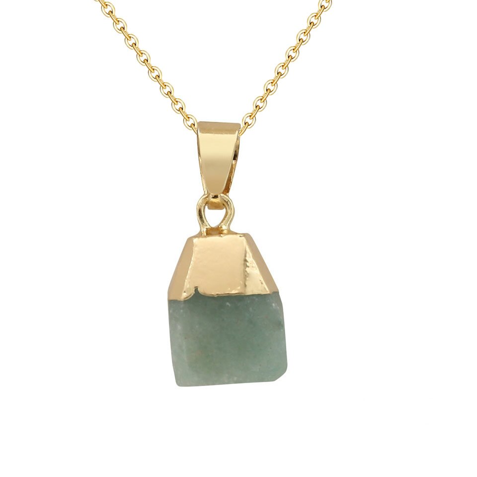 2020 di modo di Opal Pietra del Cubo Irregolare Collane di Cristallo Naturale Rosa di Cristallo Del Pendente Del Choker Della Collana Dei Monili Della Boemia per Le Donne: Green Tanglin