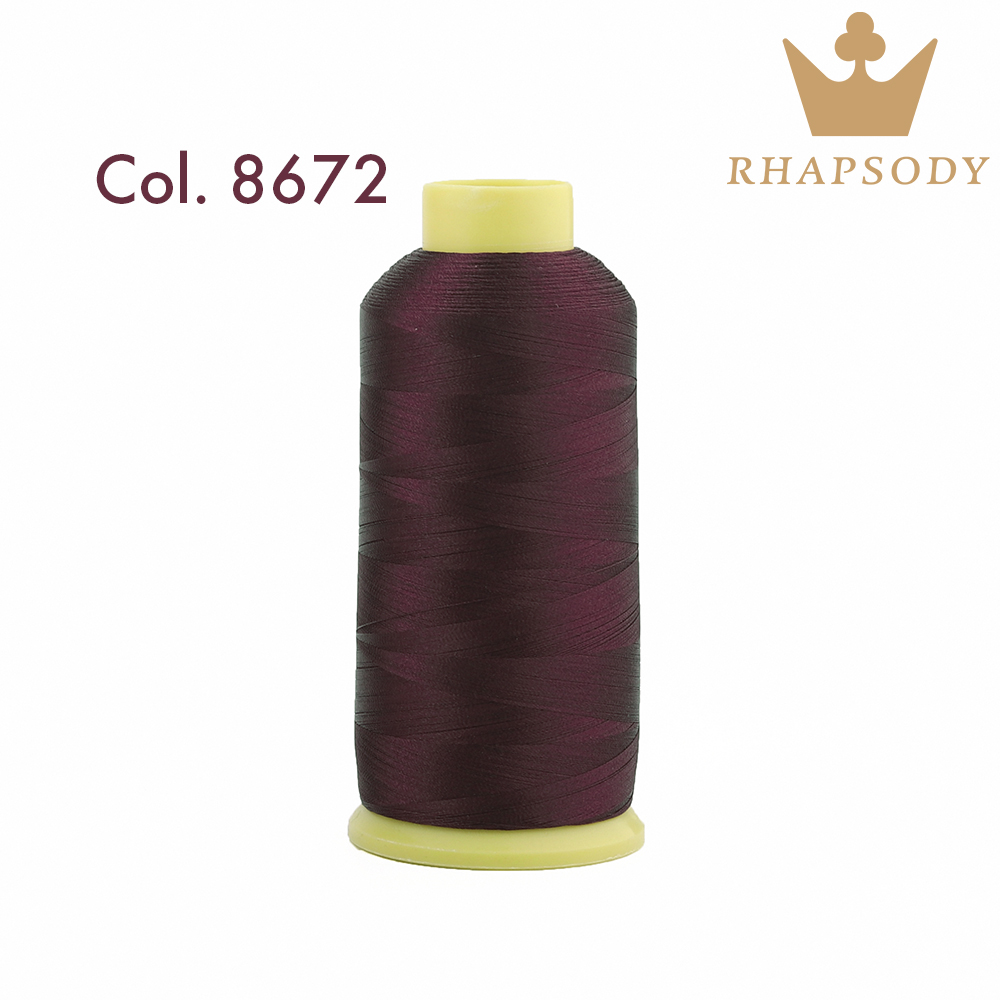Rhapsody 120D2 5000m 40WT hilo de bordar de poliéster para Brother Singer Janome Babylock máquina de coser costura casera 200 colores