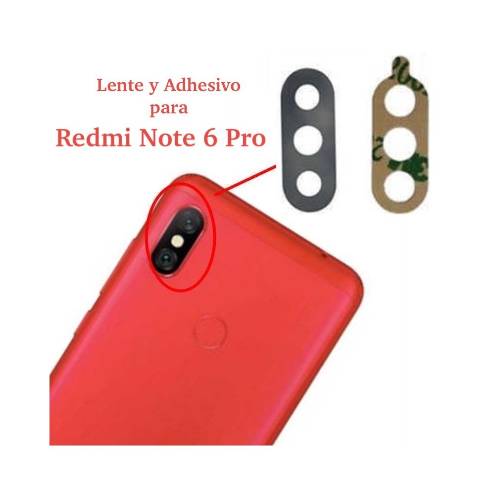 Cristallo posteriore dell'obiettivo di macchina fotografica per Xiaomi Redmi Nota 6 pro adesivo di ricambio