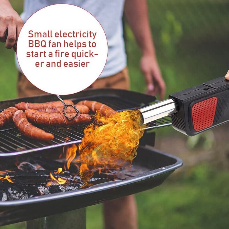 Electric Portable Handheld BBQ Cooking Fan Air Blower Fire Bellows Point Carbon Tool for Outdoor Camping Picnic Barbecue