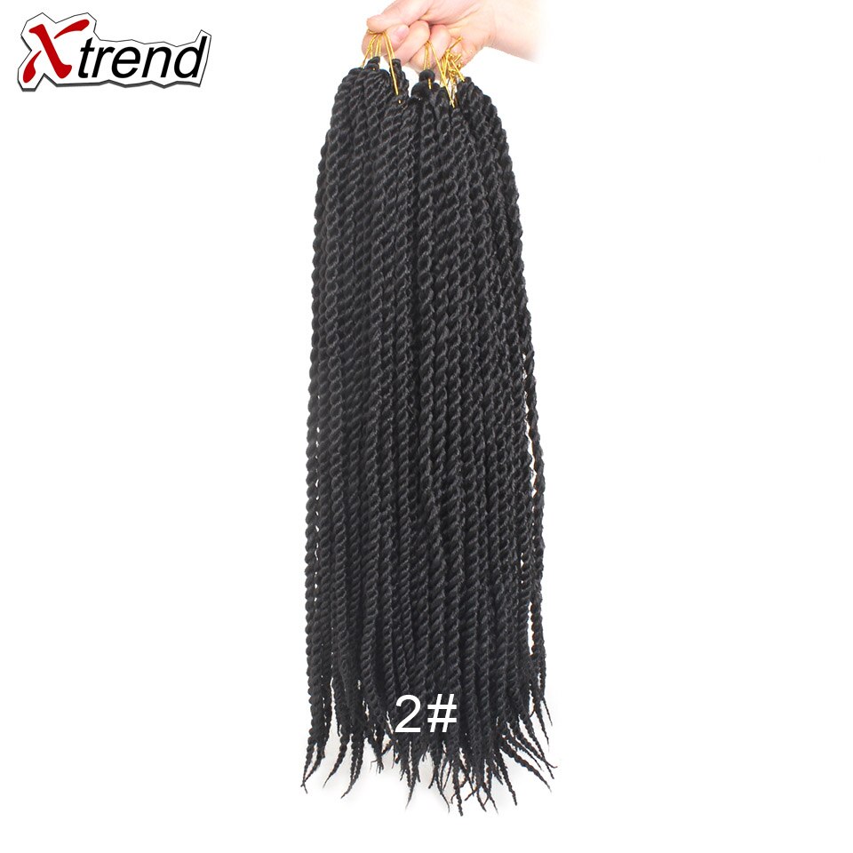 Xtrend Crochet Hair Senegalese Twist Synthetic Crotchet Braid 22inch 12 Roots Braiding Extensions Twists Braids: #2 / 5Pcs/Lot