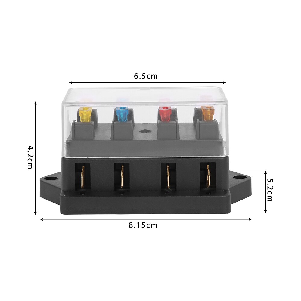 1pcs 4 Way Fuse Box DC 12V 24V 40A Circuit Car Trailer Auto Blade Fuse Box Block Holder ATC ATO Fuse Holder with 4 Fuse