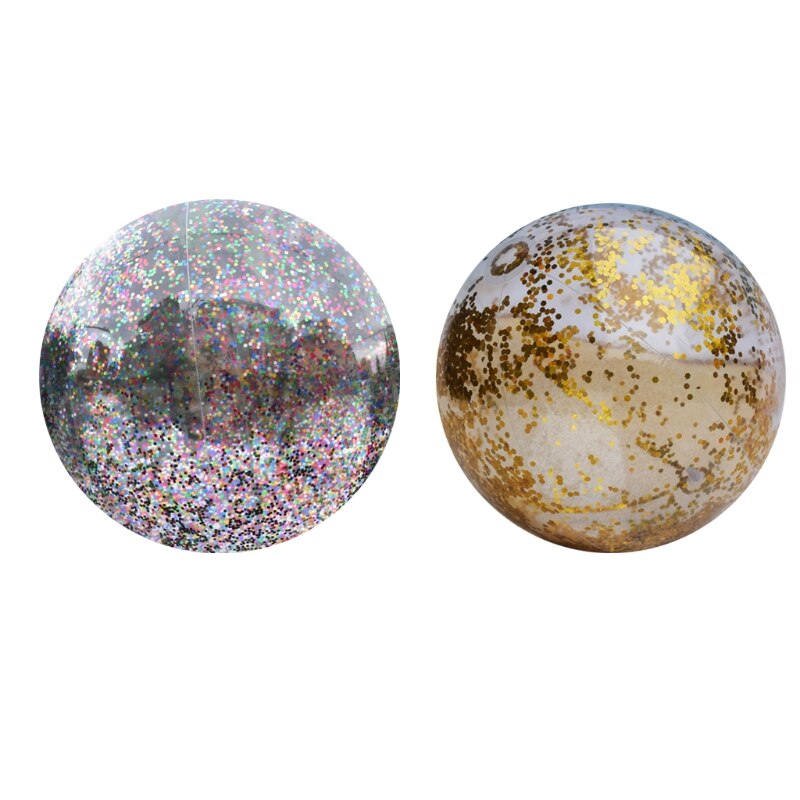 Inflatable Glitter Beach Ball 16inch/24inch Confetti Beach Ball Pool Summer Party Toy Playing Entertainment Supplies