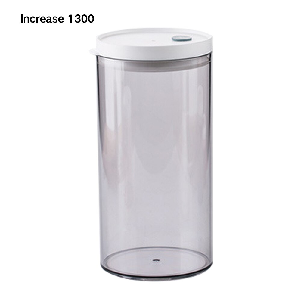 Kjøkken mat oppbevaring beholder boks plast gjennomsiktig tørr korn beholder glass krukker med lokk godteri mel frokostblanding forseglede bokser: 1300ml