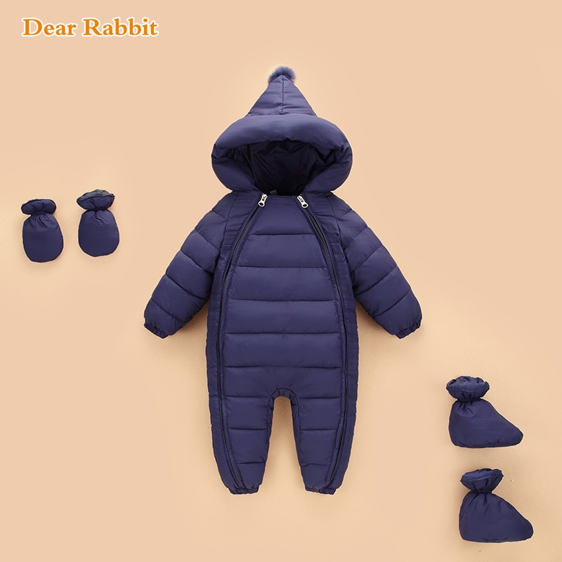 Brand Born Baby Jumpsuit Kostuum Rompertjes Meisje Slijten Katoen Baby Snowsuit Hooded Jongens Overalls Winter Kruipen Kleding