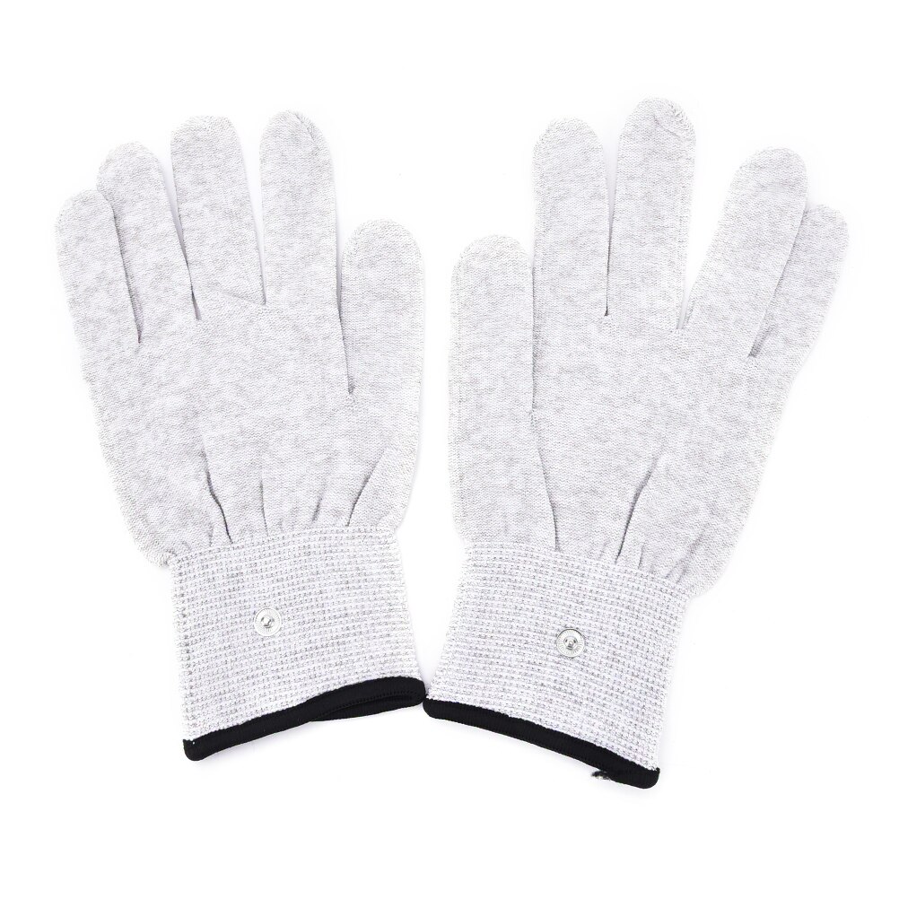 1 Paar Massage Handschoenen Zilver Massage Elektrode Handschoenen Voor Ontspannen Magic Pulse Fiber Geleidende Electro Therapie