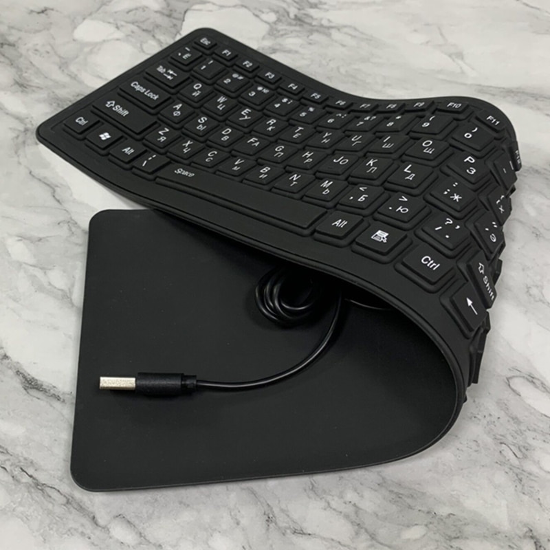 Russian/French/Korean/Arabic Soft Silicon Keyboard 104 Keys Foldable Waterproof Wired Keyboard Flexible for PC Desktop Laptop