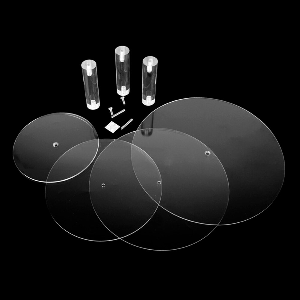 Transparent Round Acrylic 3/4 Tier Cake Holder Party Cupcake Display Stand Rack Glass Cake Stand Macaron Display Stand