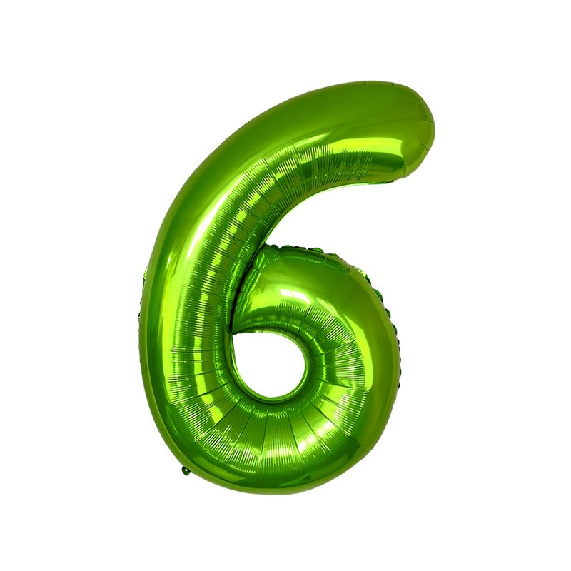 40 Inch Grote Folie Licht Fruit Groen Nummer 1 2 3 Ballonnen Anniversary Birthday Party Decoraties Kids Digit Globos Decor ballon: Number 6