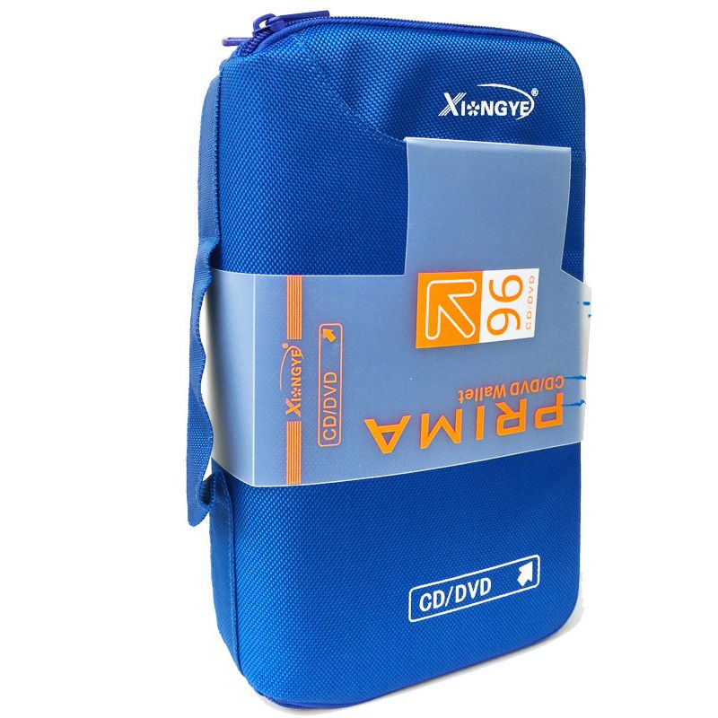 Étui de rangement pour DVD et CD, capacité de 96/64 disques, support pour voiture, sac de transport Portable pour accessoires DVD et CD: Bleu