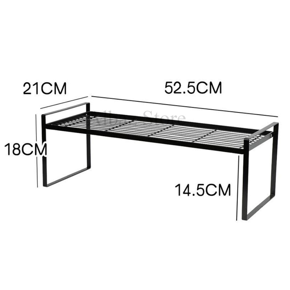 Kitchen Organizer Cabinet Layered Shelves Desktop Storage Cabinets Kitchen Gadget Supplies Storage Rack Spice Jar Cabinet Shelf: Black large