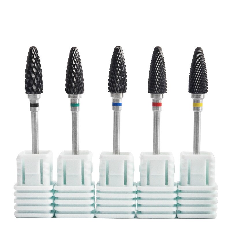 Sorte keramik neglebor grater nano coating negle bor bits til manicure negle bor tilbehør negle fræser