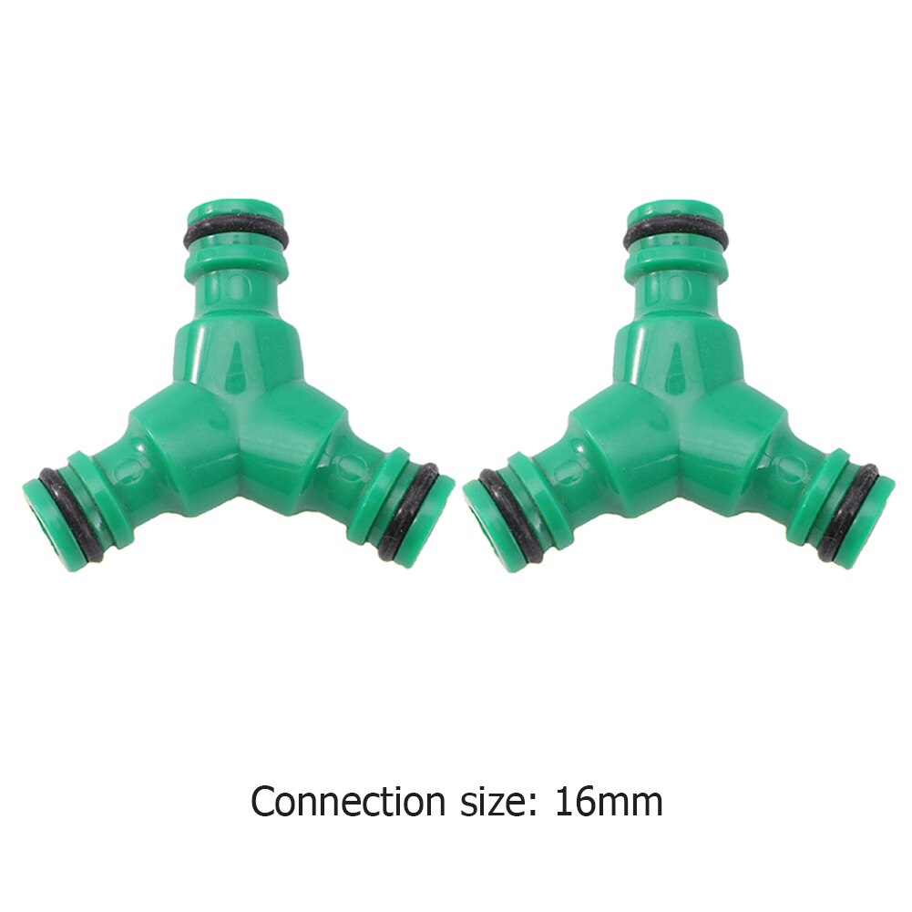 Garden Hose Pipe Splitter Plastic Water Quick Connector Irrigation Tool Pipe Connector water tap adapter hose fitting connection: 2Pcs Green