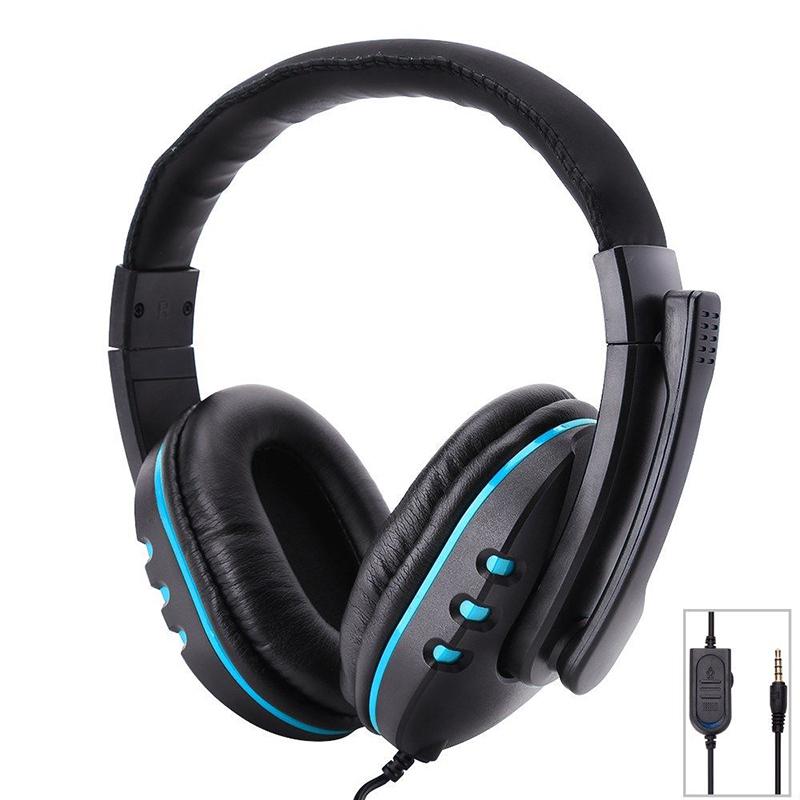 Ostart 3.5mm bekabelde gaming-koptelefoon, over-ear gameheadset, stereobas-oortelefoon met microfoon, volumeregeling voor pc en laptop  ps4: Blauw