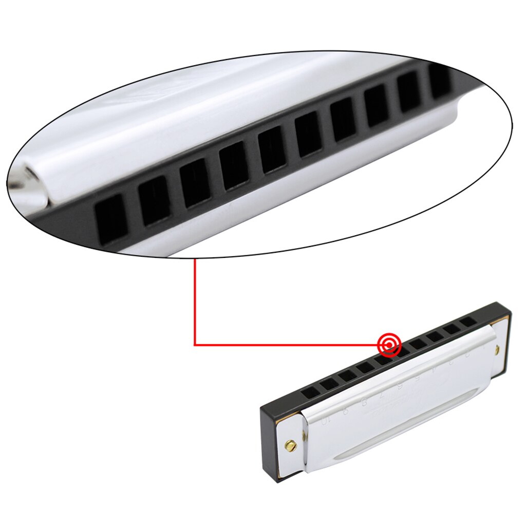 Classic 10 Holes Diatonic Harmonica 20 Tones Key for Blues Jazz Rock Folk Musical Instrument Accordion Diatonic Harps