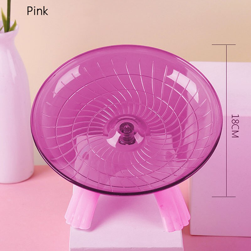 1 Uds hámster platillo volante rueda de ejercicio hámster ratón corriendo disco juguete jaula accesorios para mascotas Juguetes Para rata: pink