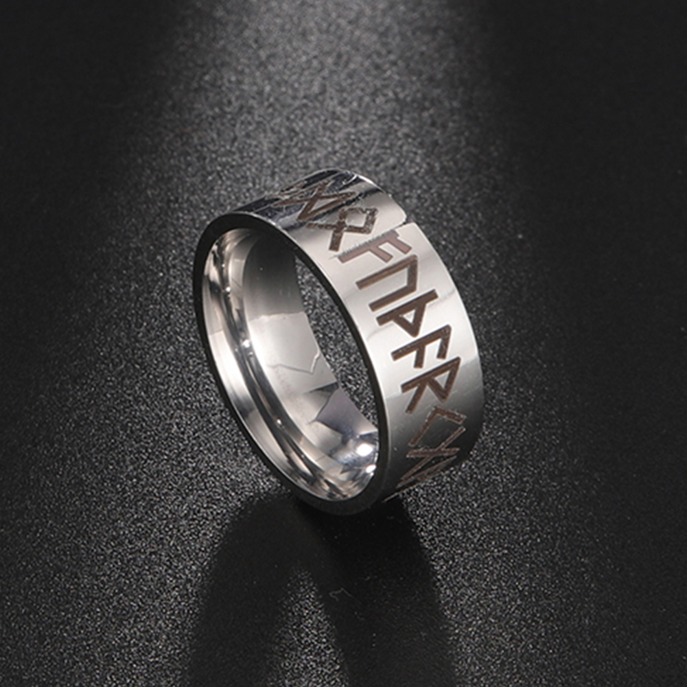 LIKGREAT Nordic Viking Rune Ring per uomo donna Vintage Retro anelli da dito in acciaio inossidabile amuleto coppia gioielli regalo