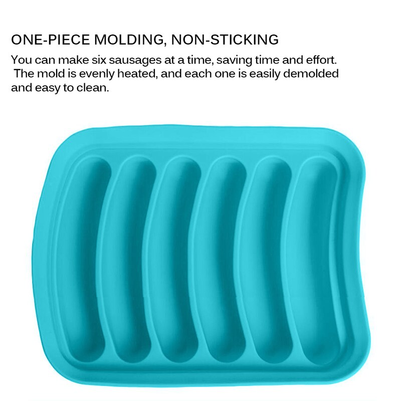 Silikon Wurst Mold 6 Hohlraum Heißer Hund Schinken Fleisch Maker Kuchen Teig Finger Keks DIY Mould Küche Backen Gebäck Werkzeuge