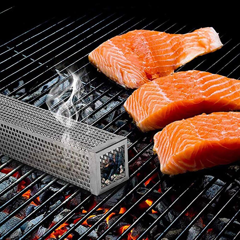 1 st rostfritt stål rökgenerator nätrör för grill eller kallrökning bbq tillbehör