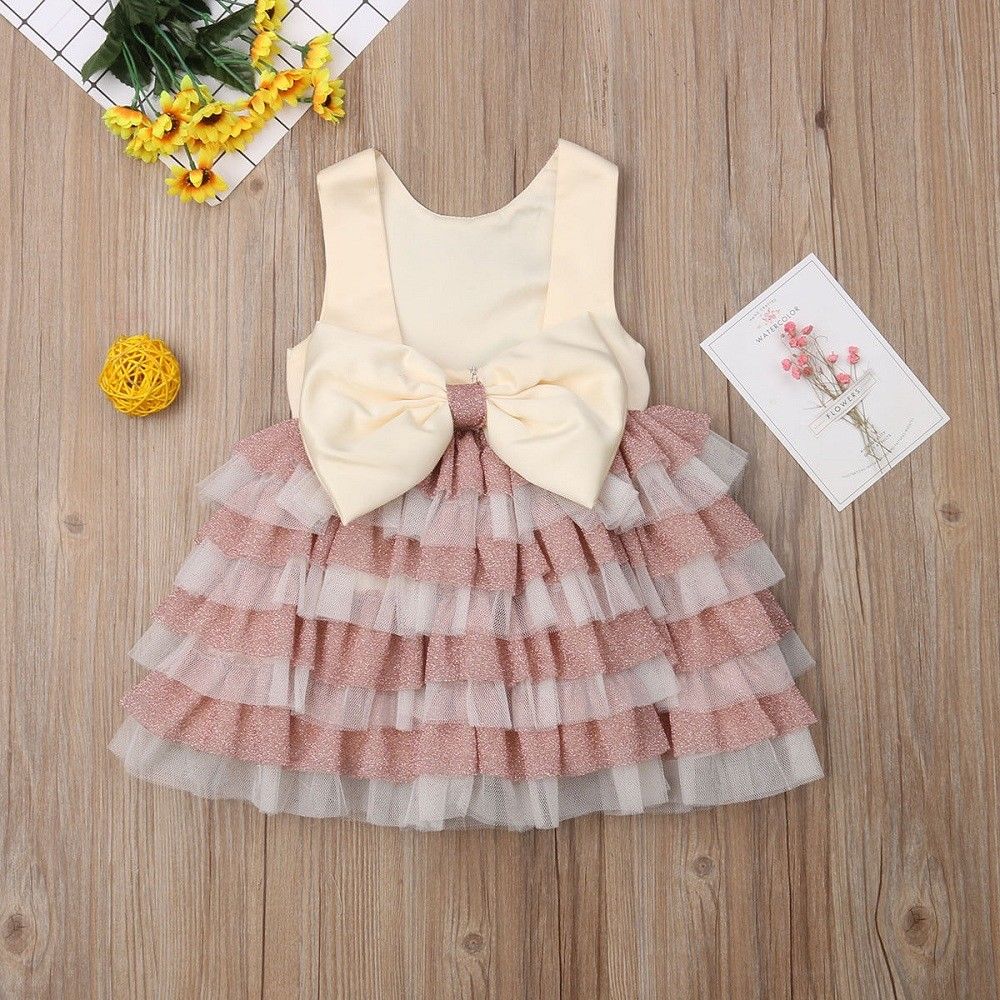 Sweet Princess Toddler Baby Girl Party Tutu Dress Sequin Layered Cake Dress Wedding Birthday Party Princess Christening Clothes
