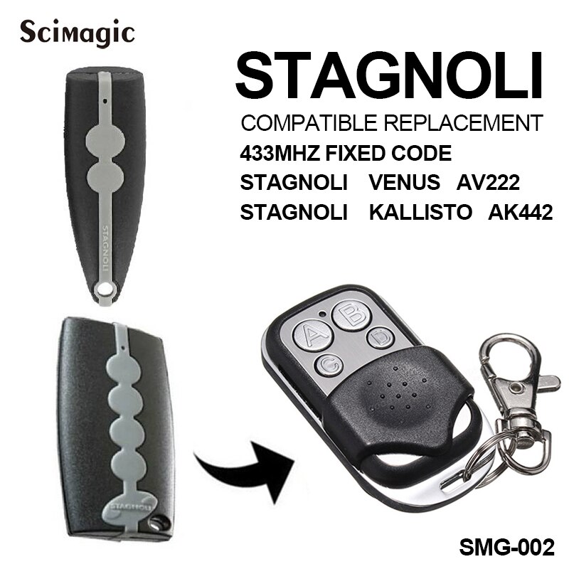 433mhz STAGNOLI VENUS AV222/ KALLISTO AK442 télécommande de porte de Garage duplicateur de clé de garage pour le contrôle de porte