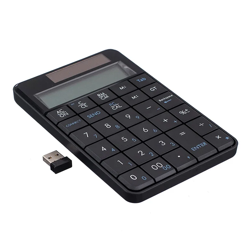 2.4G Wireless Keyboard Mini 2-in-1 Wireless USB Numeric Keypad With Calculator Display Screen Keyboard For PC Laptop Office