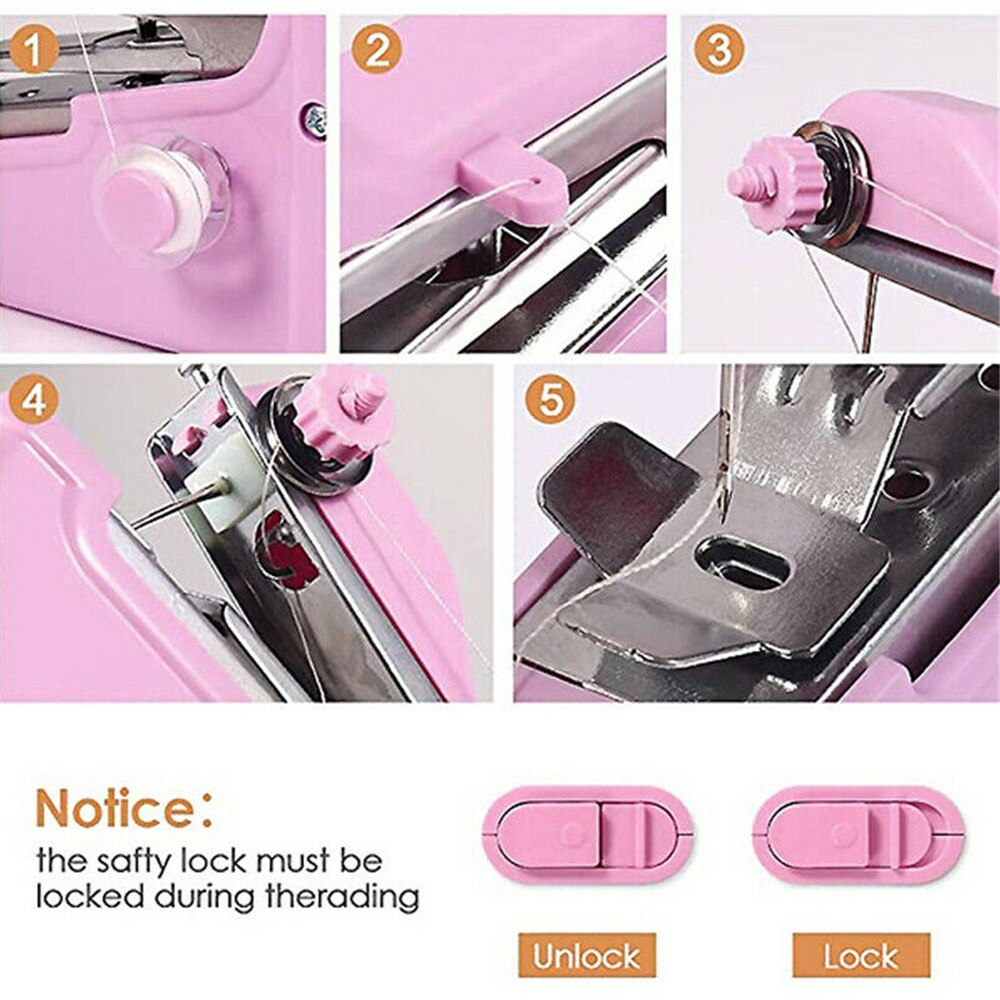 Portable Hand Sewing Machine Mini Electric Stitch Household Cordless Needlework Set For Repairs Diy Clothes Stitchin Sew Tools