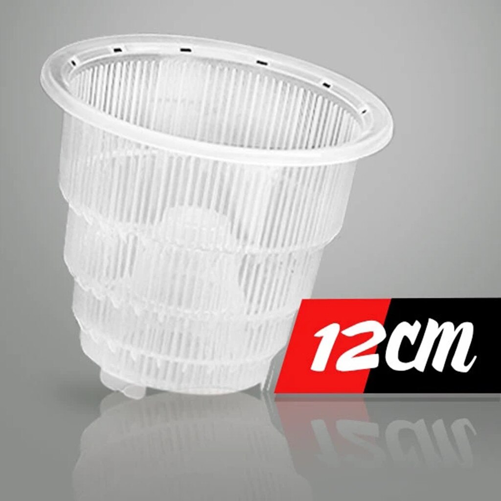 Blomstervase 10/12/15cm orkidé klar urtepotte plastik slidsede åndbare orkidékrukker havekrukker plantekasser горшок для цветов: 12cm