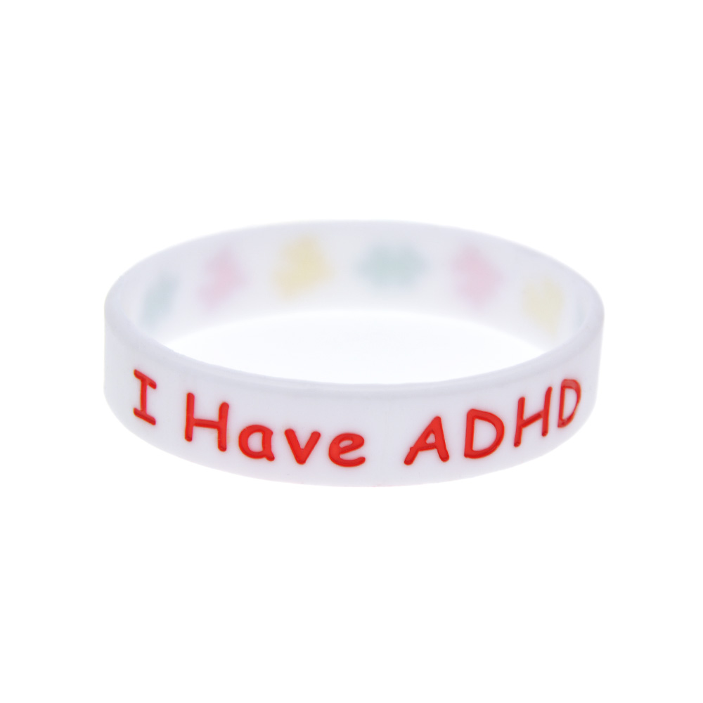 Pulsera de silicona I have TDAH para niños, brazalete Multicolor con logotipo de rompecabezas, 50 piezas