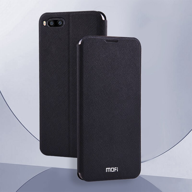 Mofi Slim Flip Case For Xiaomi A2 / For Xiaomi Mi 6X / For Xiaomi Mi 6 Case PU Leather + TPU Silicon Cover Phone Funda Coque: For Xiaomi Mi 6 / Black