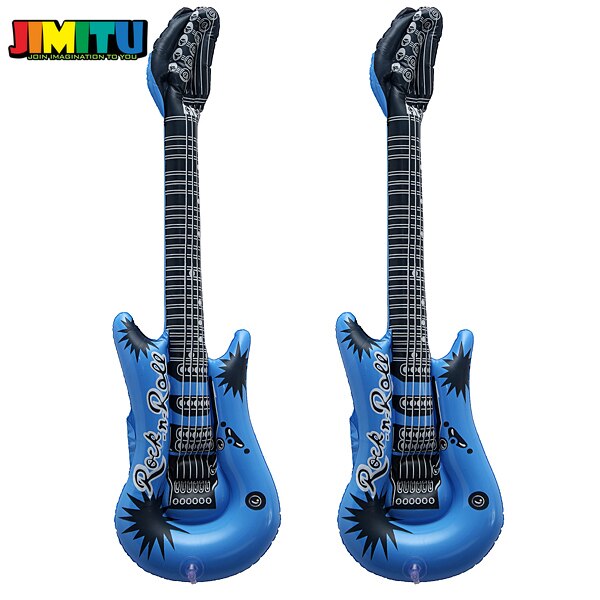 JIMITU Lustige Zufällige Farbe Aufblasbare Rolle Saxophon Gitarre Spielzeug Phantasie Blow Up Kinder Partei Aufblasbare Rock Band Spielzeug