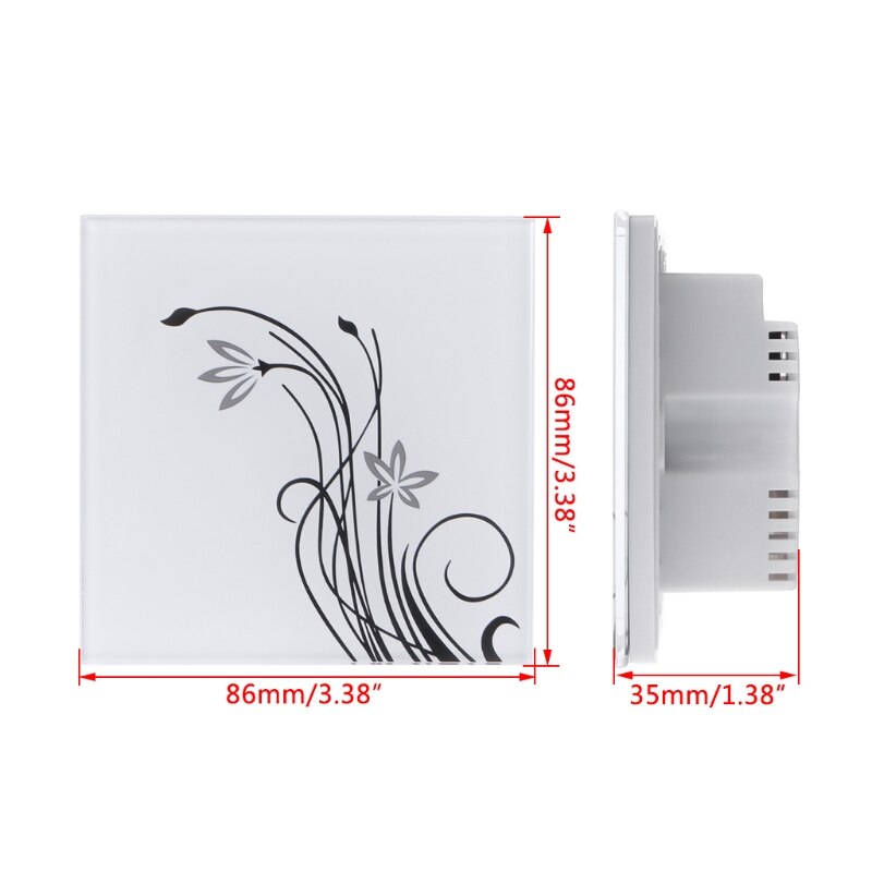 Wall Switch ON OFF Control Smart Touch Switch 2 Way AC 110V-250V Crystal Glass Panel 86 Type Light Switch