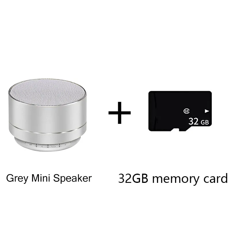 Bærbar  a10 trådløse bluetooth mini-højttalere lille stålkanon subwoofer farverig mini-kort bluetooth-højttaler: Grå