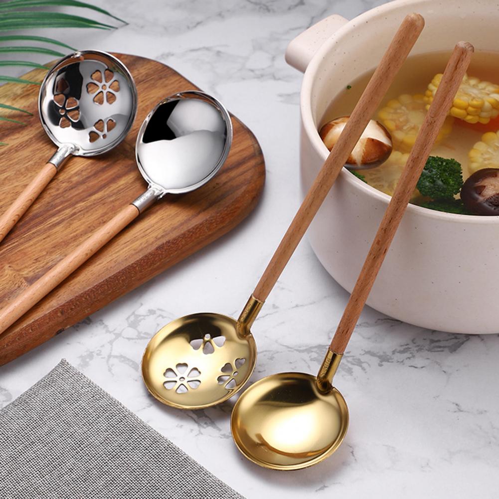 Strainer Scoop Useful Portable Non-slip Cooking Spoon Anti-slip Non-stick Filter Spoon