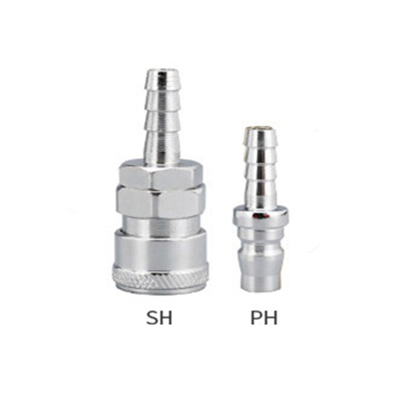 2PCS Iron Pneumatic Fitting Air Line Hose Compressor Connector Quick Release Coupler Air Line Fittings For 8mm Hose