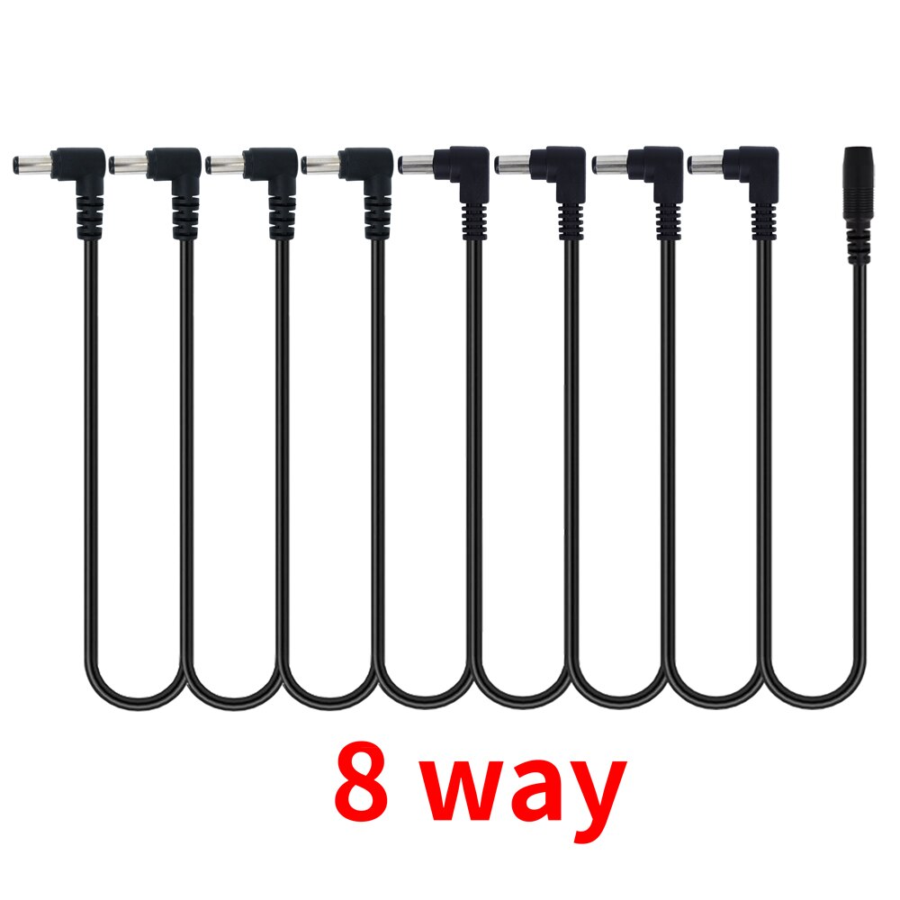 Daisy Chain 1 tot 3 5 6 8 Manieren Splitter Gitaar Effectpedaal Accessoires Voeding Kabel voor 9V DC adapter Plug: Bordeaux