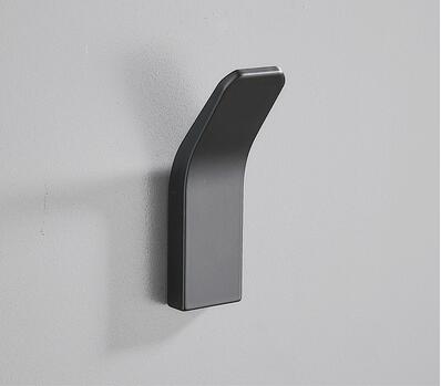 Witte Badkamer Robe Haken Ruimte Aluminium Haken Voor Opknoping Kleding Haak Deur Muur Enkele Haken Badkamer Accessoires Handdoek Haak: A style black