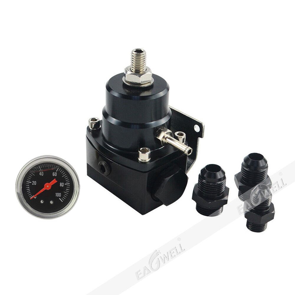 AN6 Hoge Druk Brandstof Regulator W/Boost-8AN 8/8/6 Efi Fuel Pressure Regulator Met Gas Gauge vacuüm Boost Poort