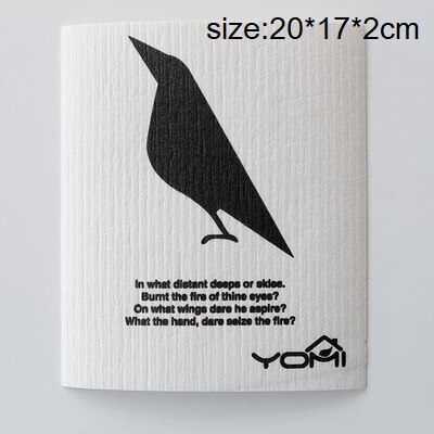 Bamboevezel schoonmaakdoeken, katoenen vaatdoeken met vogelmotief, herbruikbare schuurspons, ontvettingsdoek, keukenhanddoek: Vogelgeld