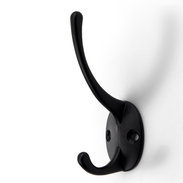 5pcs/lot Zinc Alloy Bronze Clothes Hangers Wall Hooks Coat Bag Hat Hanging Hooks Bathroom Kitchen Anitque Racks with screws: 116 Black