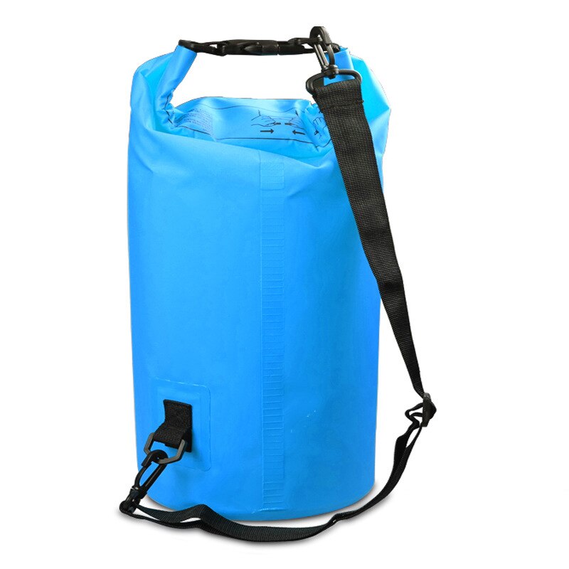 Ocean pack 5l 2l uigennemtrængelig tørpose 500d mesh klud vandtæt til drifting vandring svømning dykning udendørs camping rygsæk: Blå / M (3l)