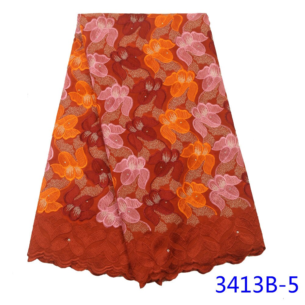 Swiss Voile Lace In Switzerland Lace African Dry Lace Fabric Nigerian Cotton Lace Material YA3413B-4: Picture 5