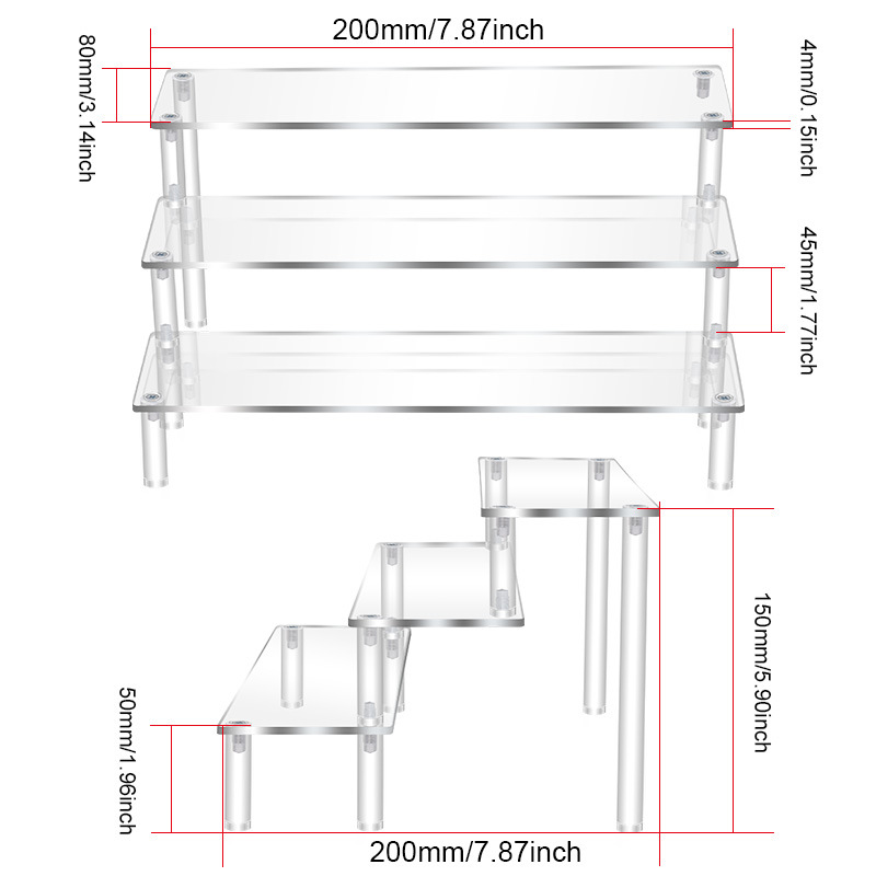 1 Set Display Stand Rack Oogschaduw Parfum Organizer Dozen Transparant Meerlaags Acryl Opbergrekken Desktop Cosmetica Plank