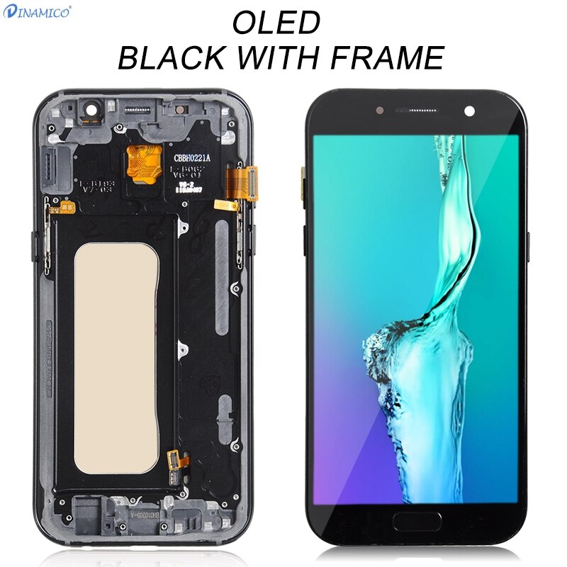 Dinamico A520 Display Voor Samsung Galaxy A5 Lcd A520F Display Touch Screen Digitizer Panel Assembly Met Frame: OLED BL With Frame