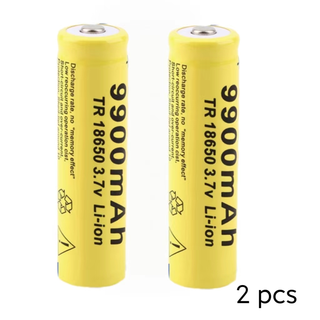 18650 3.7V 9900mAh Rechargeable Battery For Flashlight Torch headlamp Li-ion Rechargeable Battery Pack: black